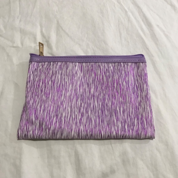 New Cosmetic Beauty Bag Miscellaneous Makeup Travel Sparkly Purple Inside Pink - Picture 1 of 8